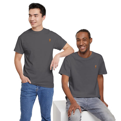 Cute brown kitten graphic T-shirt for cat lovers, featuring a soft cotton printify tee with adorable feline design.