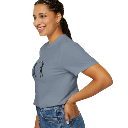Minimal baseball player silhouette T-shirt by Printify featuring a simple graphic design on a casual tee.