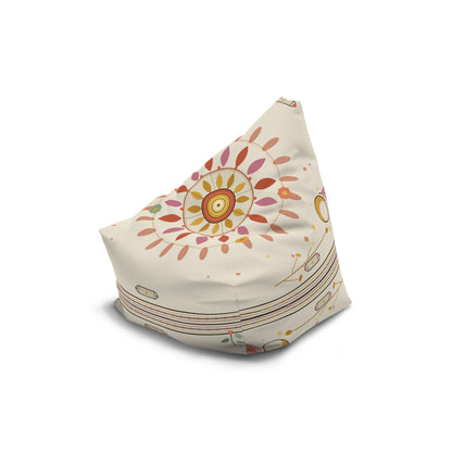Boho Sunburst Bean Bag Cover — Floral Mandala Pattern