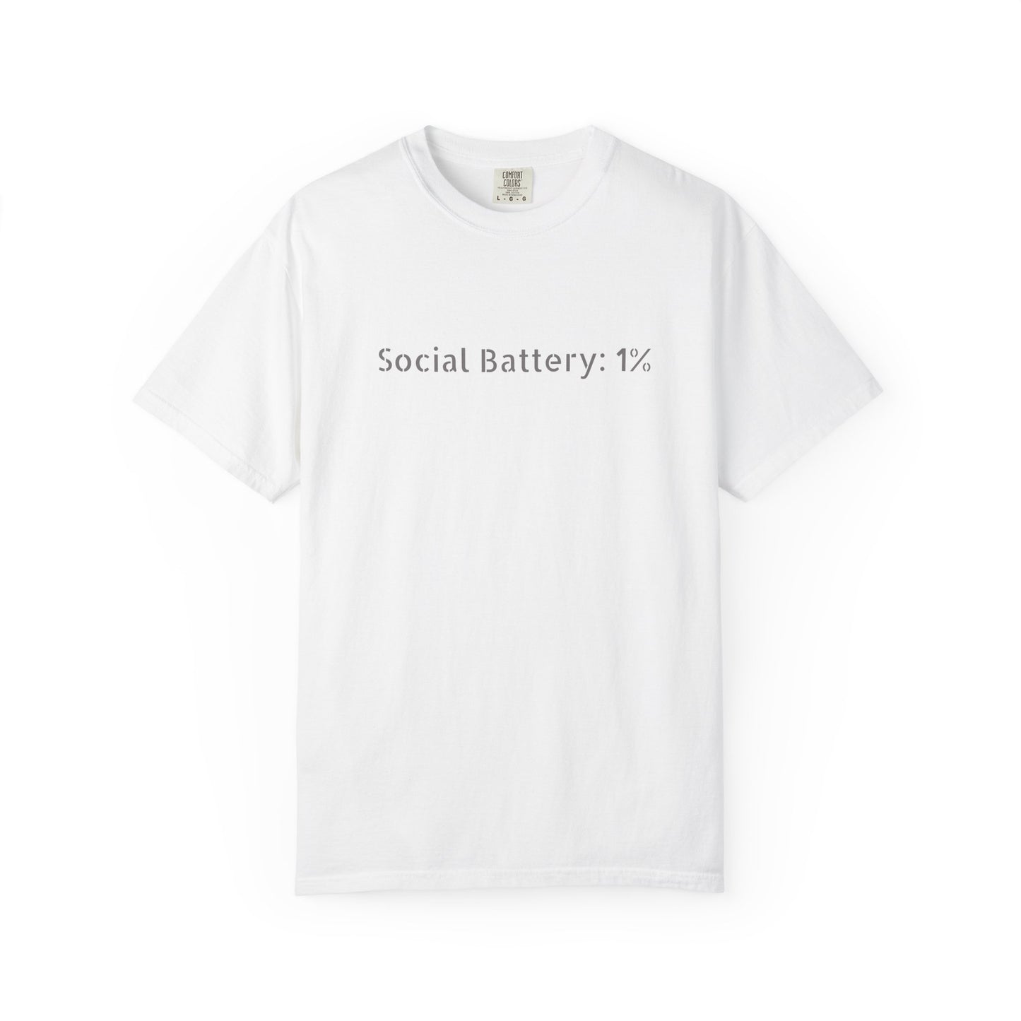 Social Battery 1% T-shirt | Introvert Funny Text Tee
