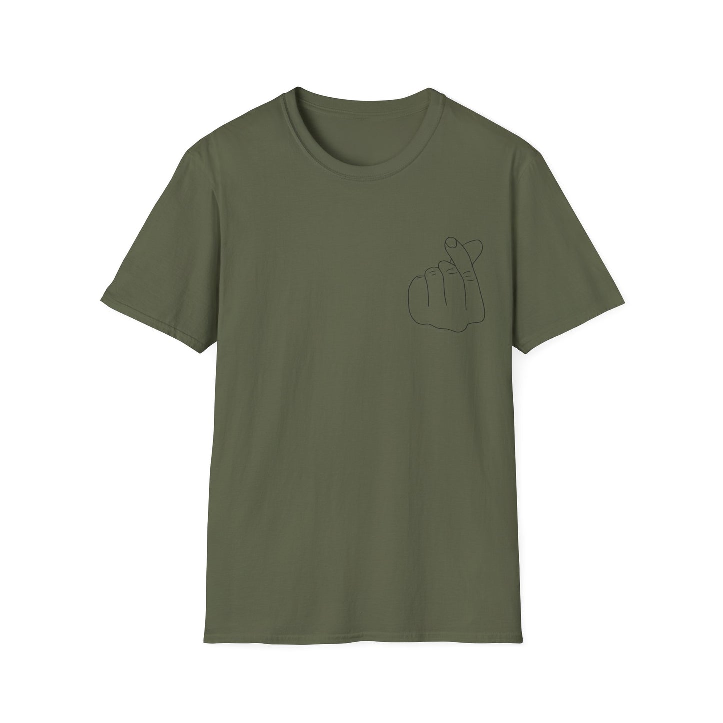 Trendy Unisex Softstyle T-Shirt with Love Hand Gesture Design