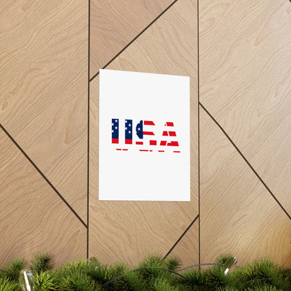 USA Patriotic Wall Art Poster, Red White Blue Home Decor, Fourth of July Decoration, American Flag Art, Independence Day Gift