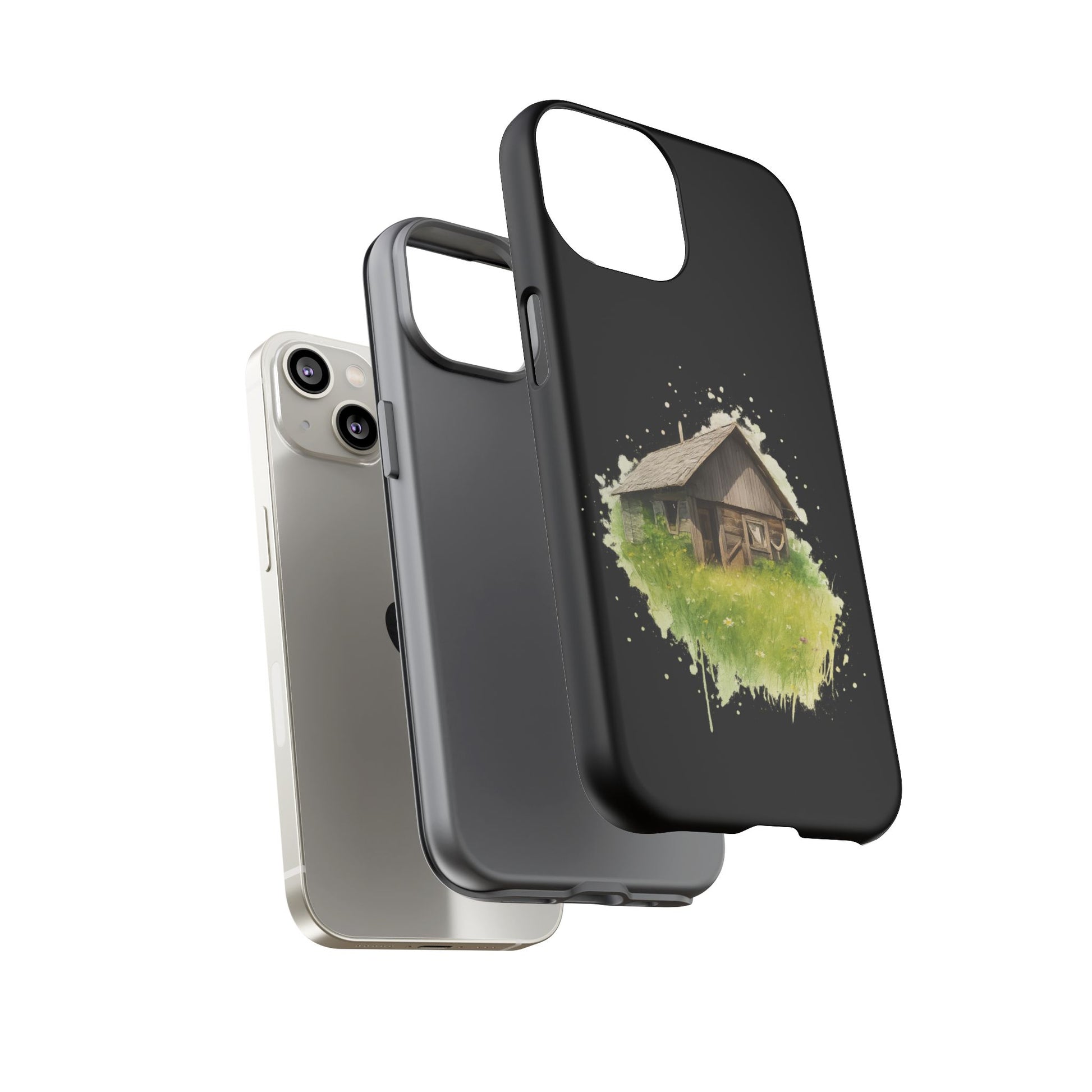 Rustic Farmhouse Phone Case, Cute Cottage Design, Tough Cases for Nature Lovers, Eco-Friendly Gift, Customizable Tech Accessories - TRV