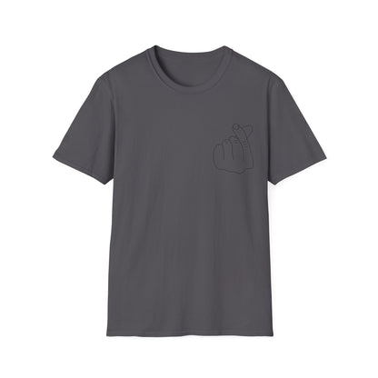 Trendy Unisex Softstyle T-Shirt with Love Hand Gesture Design