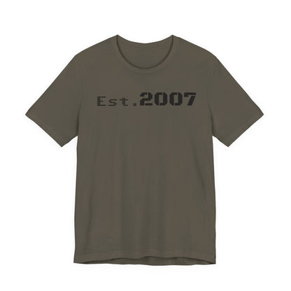 Unisex Casual Tee with Established 2007, Vintage T-Shirt, Anniversary Gift, Birthday Shirt, Year Established Top
