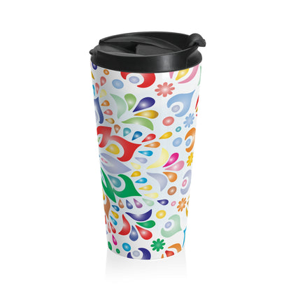 Colorful mandala 15oz insulated stainless steel travel mug - view 5