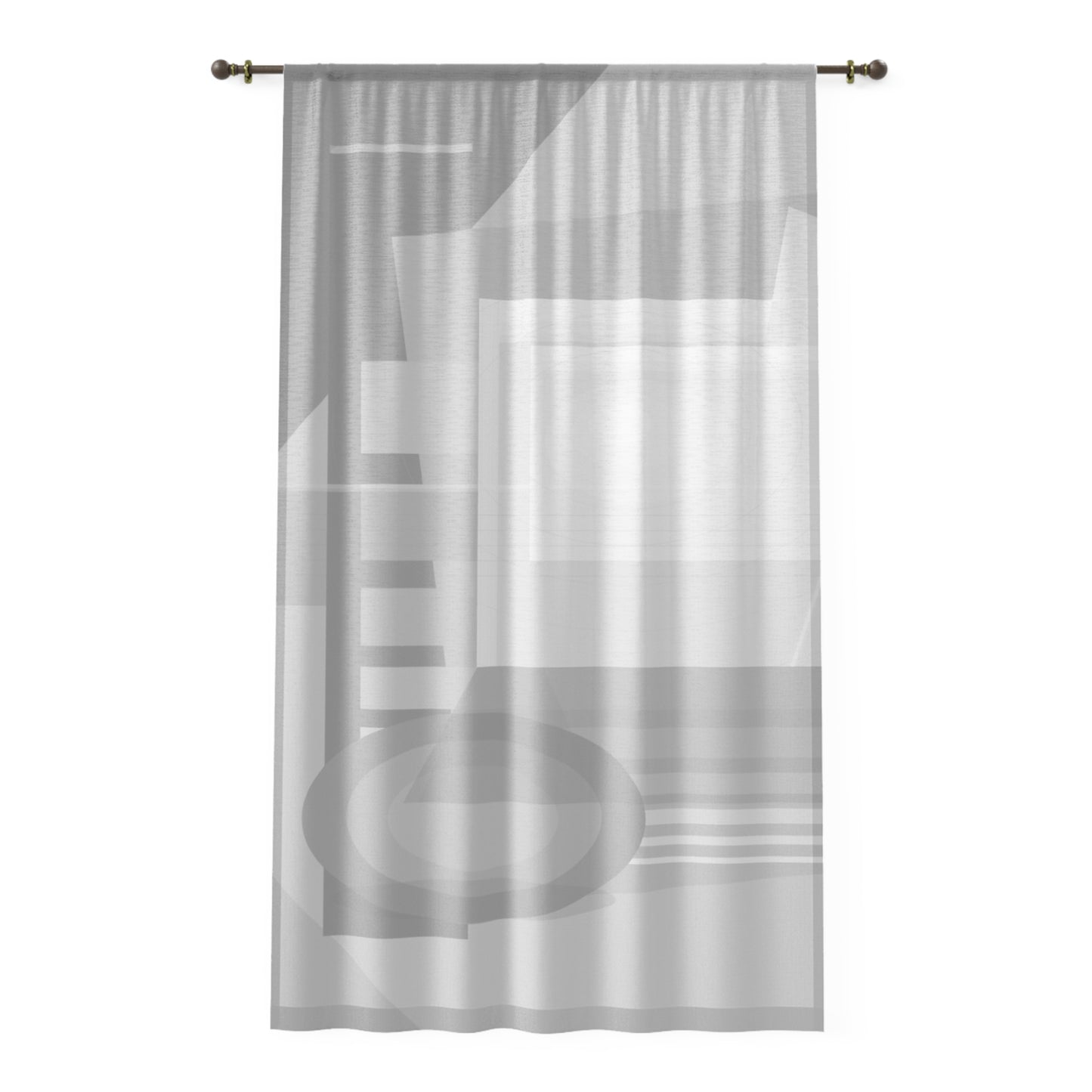 Abstract Geometric Window Curtain | Modern Minimal Sheer Panel
