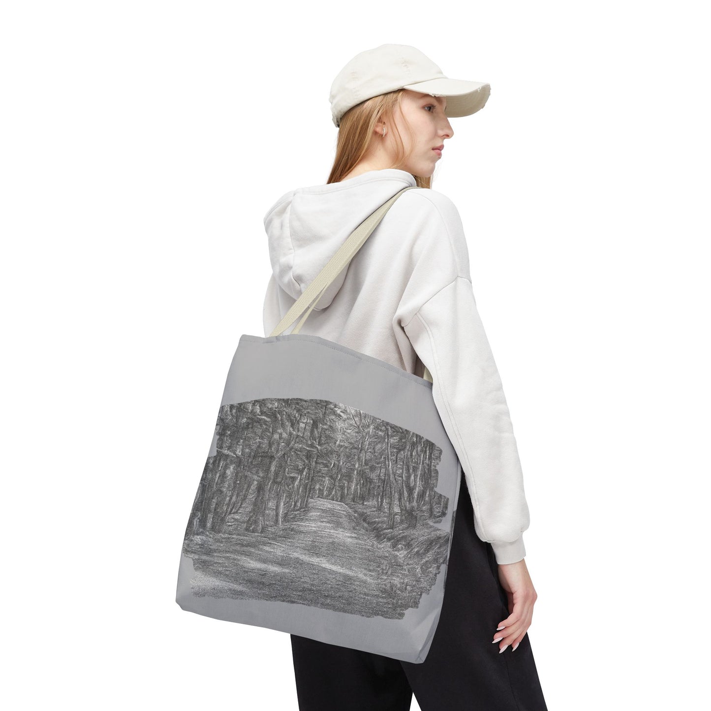 Scenic Path Tote Bag, Reversible Tote, Eco-Friendly Shopper, Outdoor Adventure Bag, Gift for Nature Lovers, Stylish Carryall - TRV