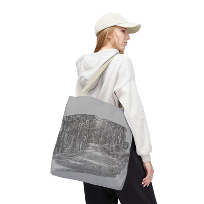 Scenic Path Tote Bag, Reversible Tote, Eco-Friendly Shopper, Outdoor Adventure Bag, Gift for Nature Lovers, Stylish Carryall - TRV