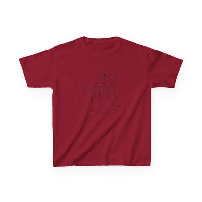 Cute Kids Heavy Cotton Tee - K-Pop Inspired Love Gesture