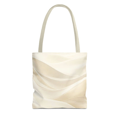 Cream Abstract Waves Tote Bag | Neutral Swirl Pattern
