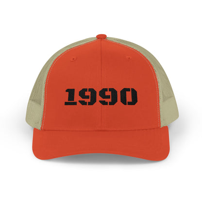 Retro 1990 Snapback Trucker Cap | Vintage Hat for 90s Nostalgia, Perfect Gift for Birthdays, Casual Wear, Summer Fun - TRV