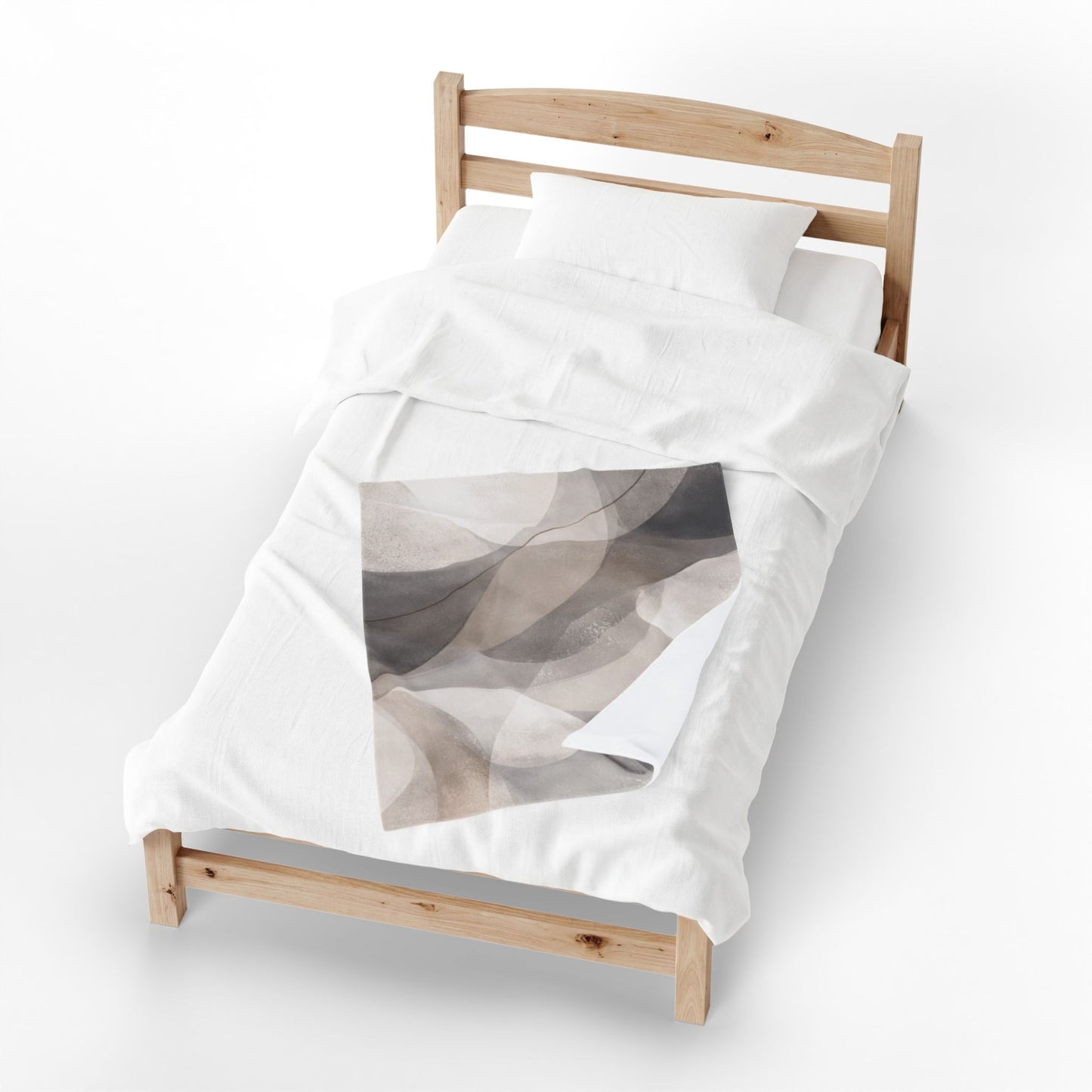 Neutral Abstract Watercolor Blanket | Modern Geometric Waves Throw