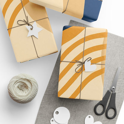Abstract Retro Wave Wrapping Paper Roll — Mid-Century Geometric Gift Wrap
