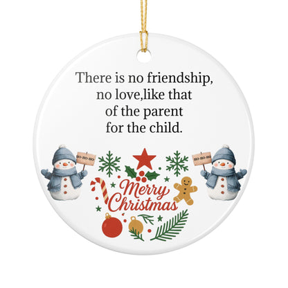 Parent Child Quote Merry Christmas Ornament | Ceramic Holiday Ornament - TRV