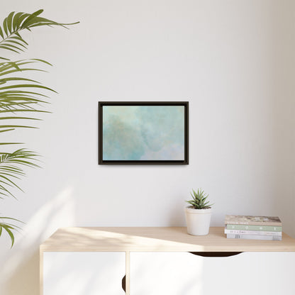Soft abstract pastel watercolor design on matte canvas by Printify, showcasing a colorful, artistic wall decoration.