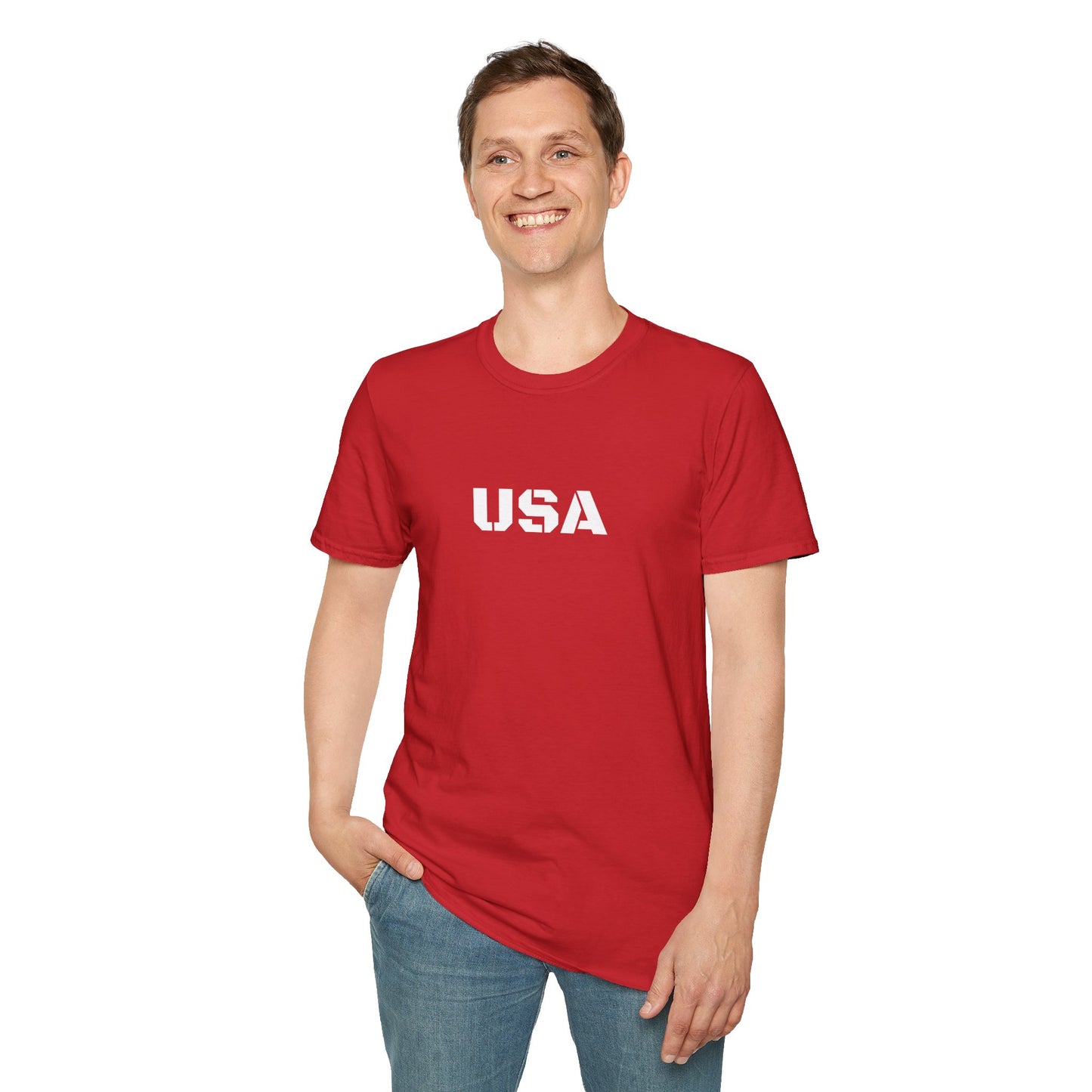 USA Unisex Softstyle T-Shirt, Casual Tee, Patriotic Apparel, Independence Day Gift, Everyday Wear, Comfortable Fashion