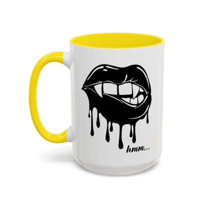 Dripping Lip Coffee Mug – "hmm..." Accent Ceramic Mug (11/15oz)