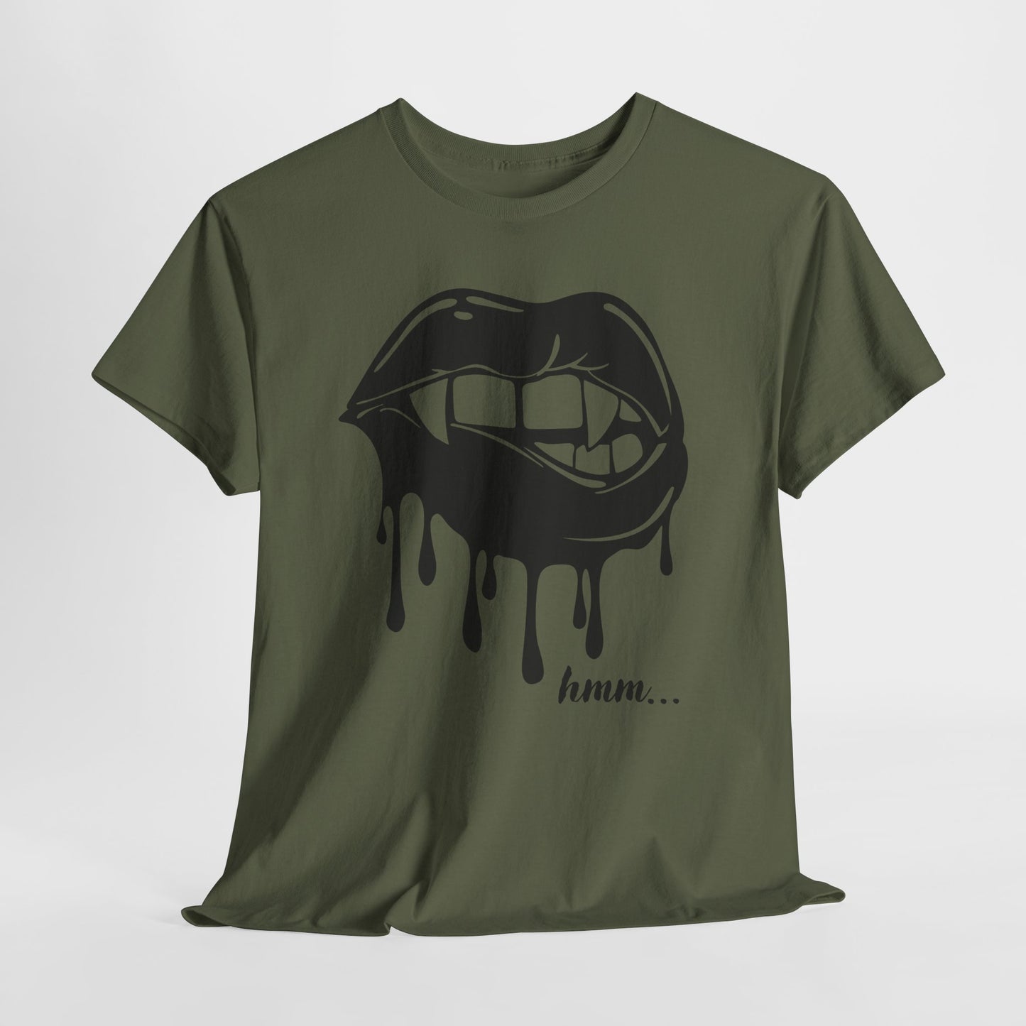 Edgy Graphic Tee - Dripping Lips Design - Unisex Heavy Cotton Tee