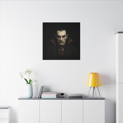 Vampire Portrait Canvas Wall Art – Gothic Dracula Matte Stretched Print