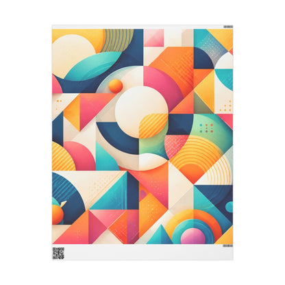 Geometric Colorwave Wrapping Paper Roll — Vibrant Abstract Gift Wrap