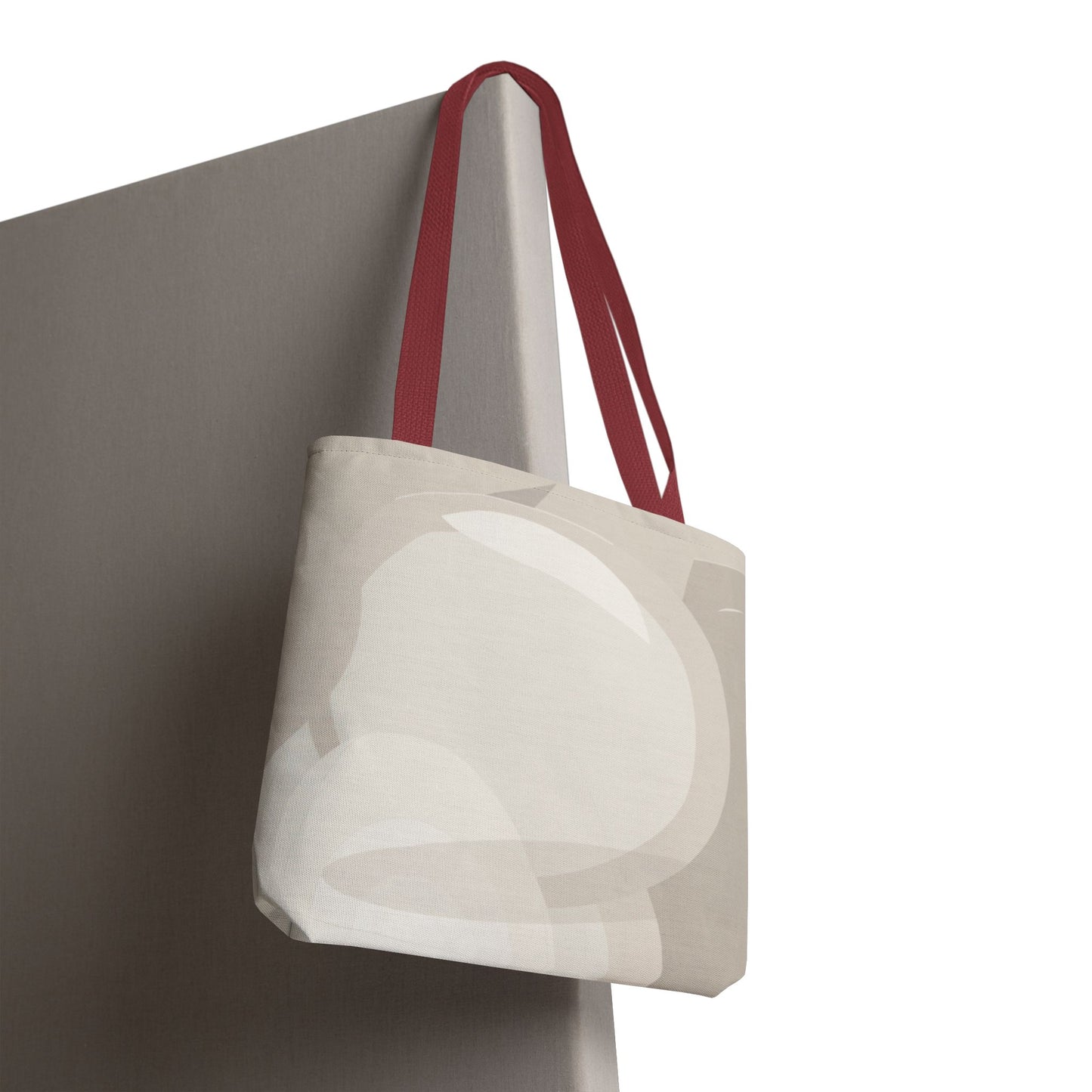 Neutral Abstract Circle Pattern Tote Bag | Minimal Beige AOP Canvas