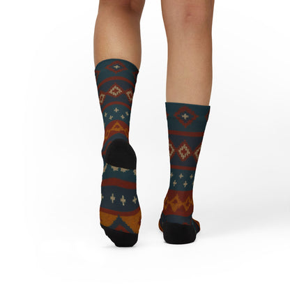 Southwestern Aztec Pattern Socks | Tribal Geometric Printed Socks