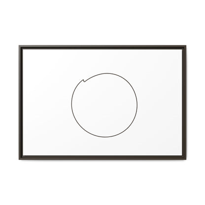 Framed matte canvas wall art featuring a minimal circular line design, printed by Printify, suitable for modern home decor.