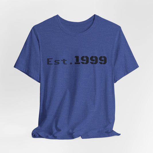 Vintage minimalist Est. 1999 T-shirt by Printify featuring a simple birth year design on a casual T-shirt.