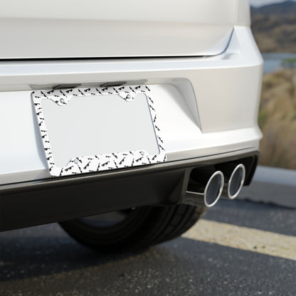 Metal License Plate Frame — Minimal Stainless Steel Car Frame (Sunglasses Pattern)