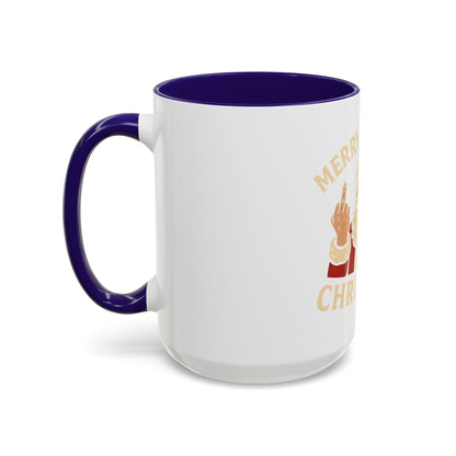 Merry Fucking Christmas Mug — Funny Santa Middle Finger Coffee Cup (11oz & 15oz)