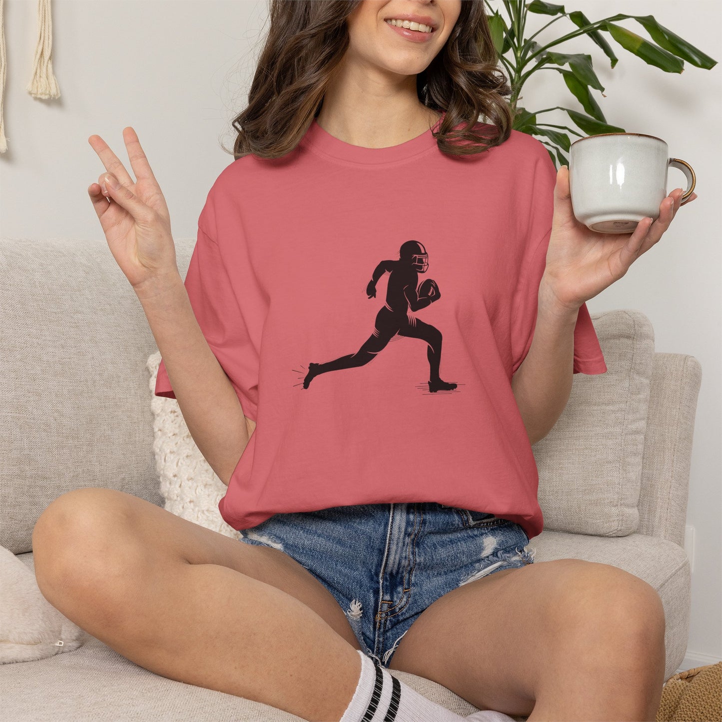 Football Player Graphic Unisex T-Shirt, Casual Sports Tee, Gift for Athletes, Workout Shirt, Everyday Wear, Unique Running Apparel