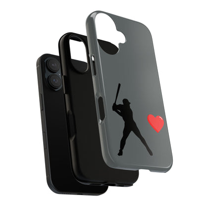 Printify Baseball Love phone case featuring sports-themed design, durable protective cover for sports fans and Father's Day gift.