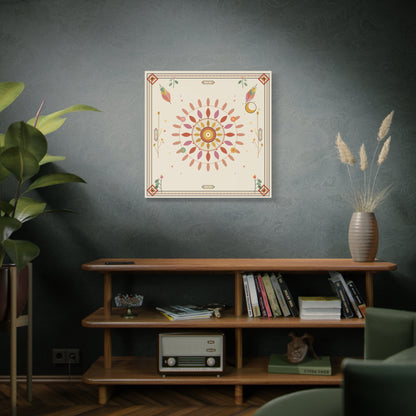 Boho Sun Mandala Matte Canvas