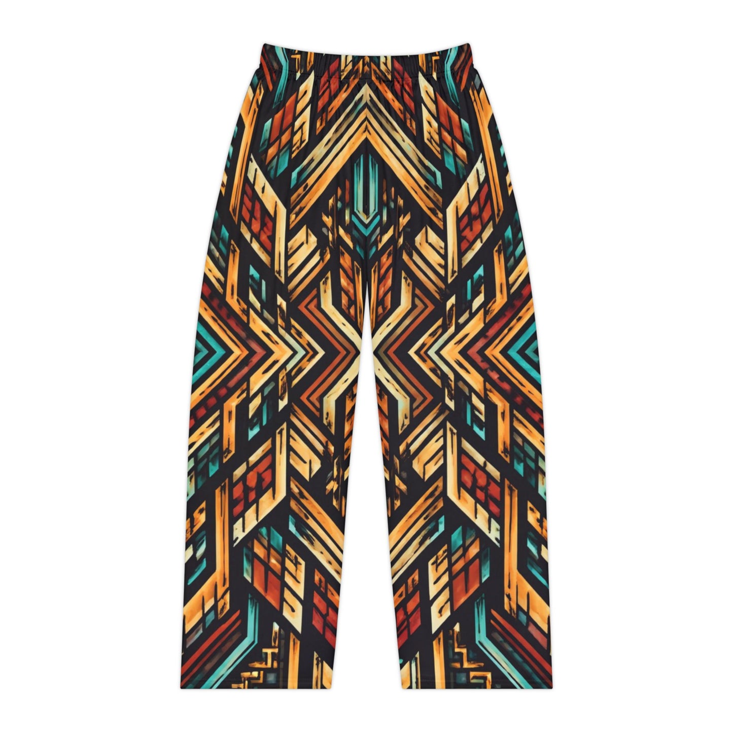 Geometric Tribal Print Pajama Pants | Aztec Pattern Lounge Bottoms