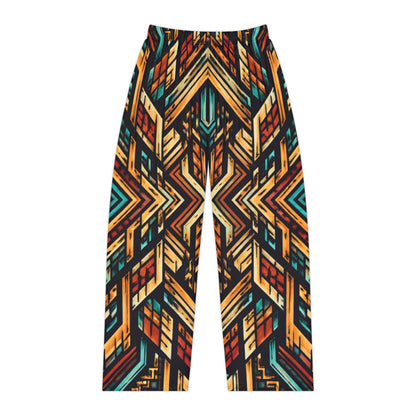 Geometric Tribal Print Pajama Pants | Aztec Pattern Lounge Bottoms
