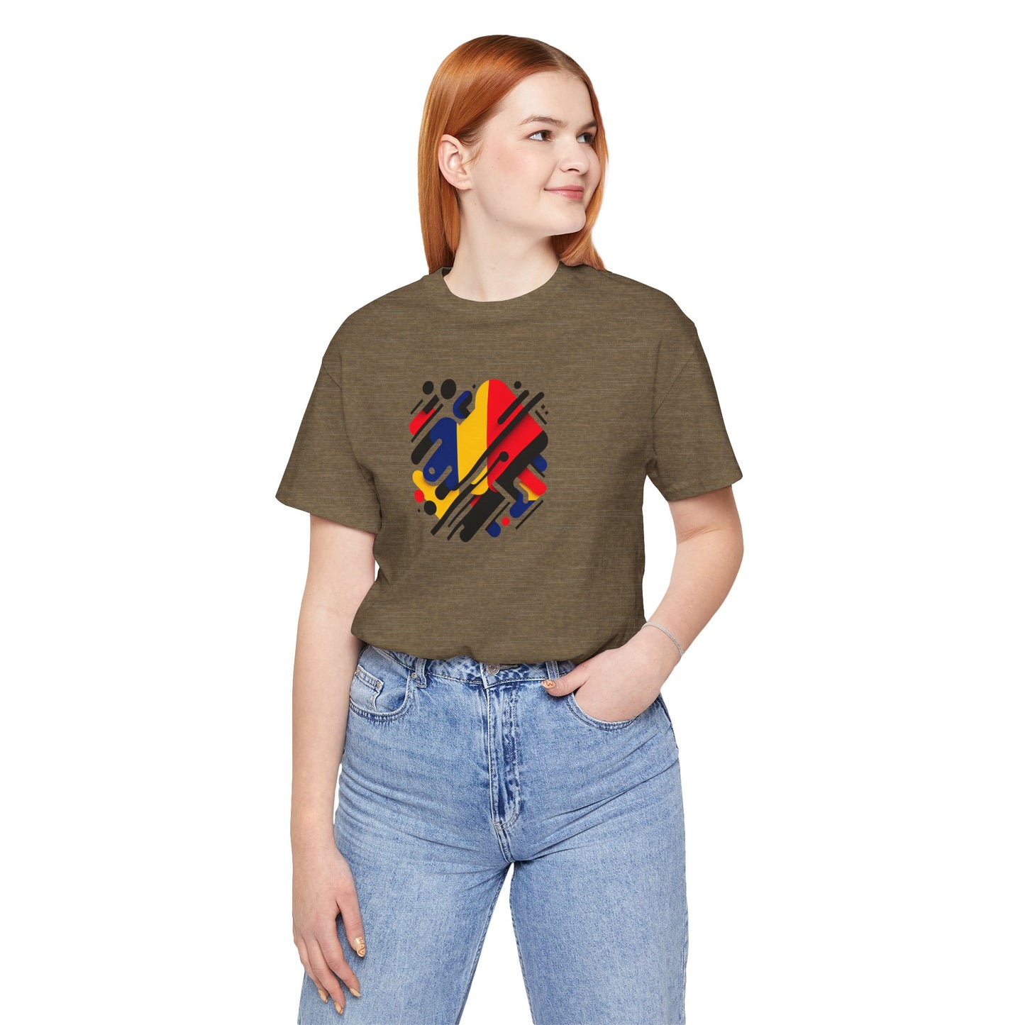 Artistic Heart Unisex Jersey Tee - Vibrant Graphic Tee, Casual Wear, Gift for Art Lovers, Birthday Surprise, Everyday Comfort - TRV