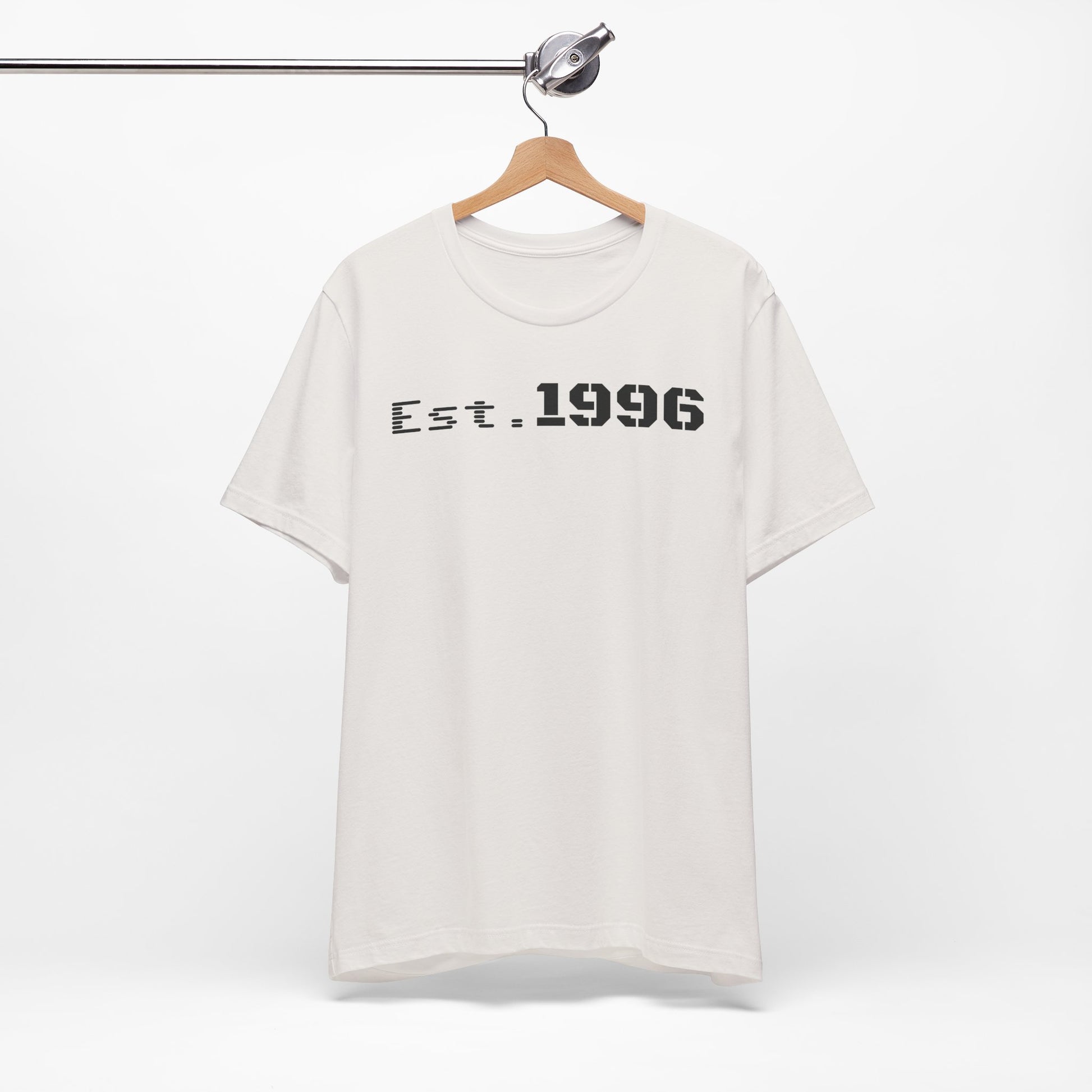 Unisex Jersey Tee - 'Est. 1996' Graphic Shirt, Birthday Gift, Casual Wear, Vintage Style, Retro Fashion, Gift for Him/Her - TRV