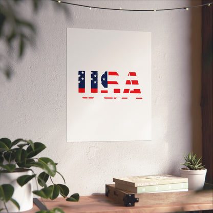 USA Patriotic Wall Art Poster, Red White Blue Home Decor, Fourth of July Decoration, American Flag Art, Independence Day Gift
