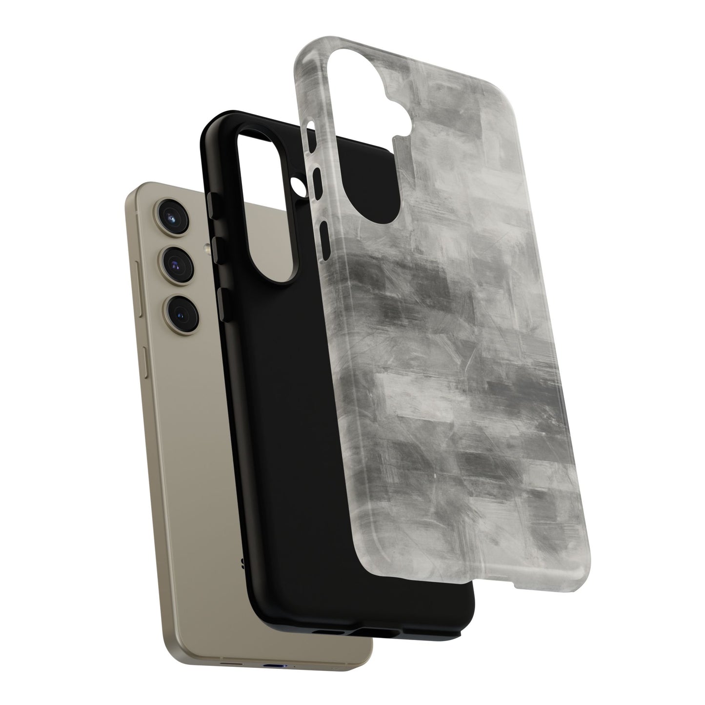 Abstract gray grid phone case for iPhone, tough protective cover with modern geometric design by Printify.