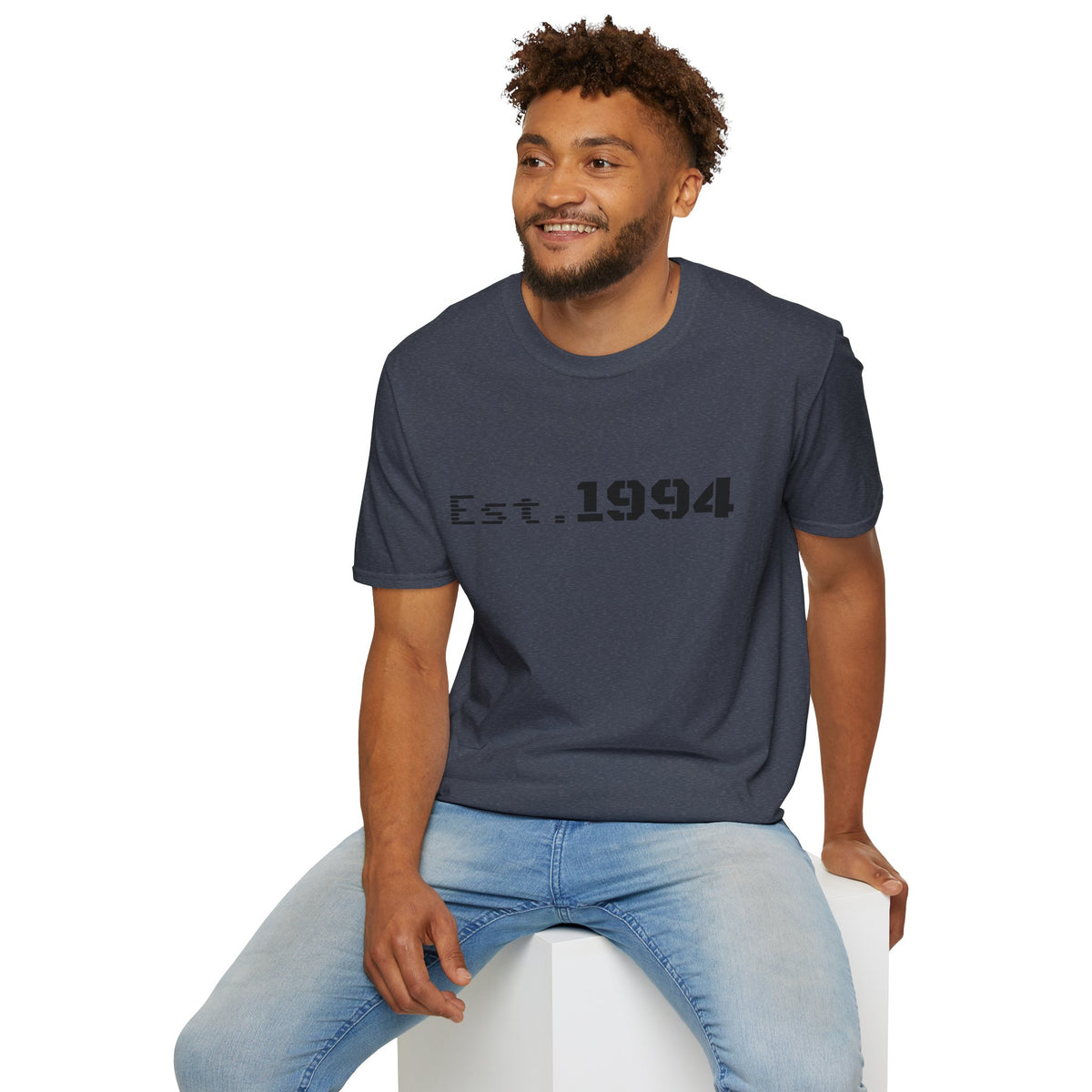 Vintage 1994 Est. graphic T-shirt by Printify featuring bold "Born 1994" print on soft cotton fabric.