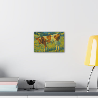 Cow Art Canvas Print, Rustic Farmhouse Decor, Animal Lover Gift, Country Wall Art, Thoughtful Homewarming - TRV