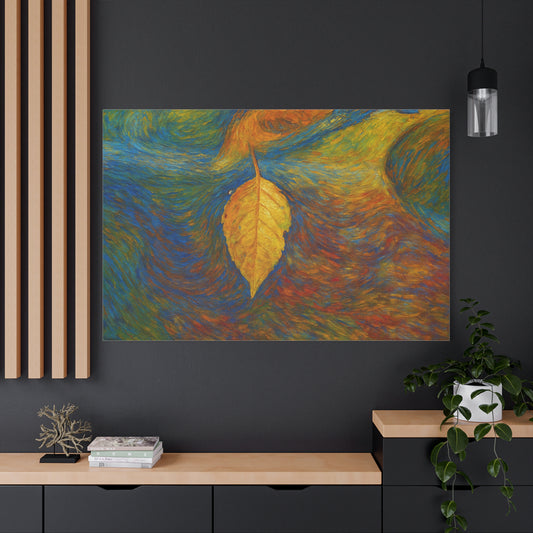 Autumn Leaf Canvas Art - Abstract Swirl Fall Wall Decor