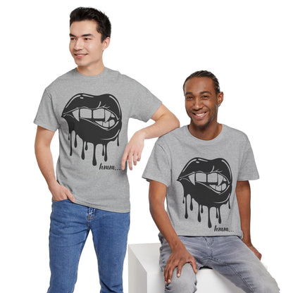 Edgy Graphic Tee - Dripping Lips Design - Unisex Heavy Cotton Tee