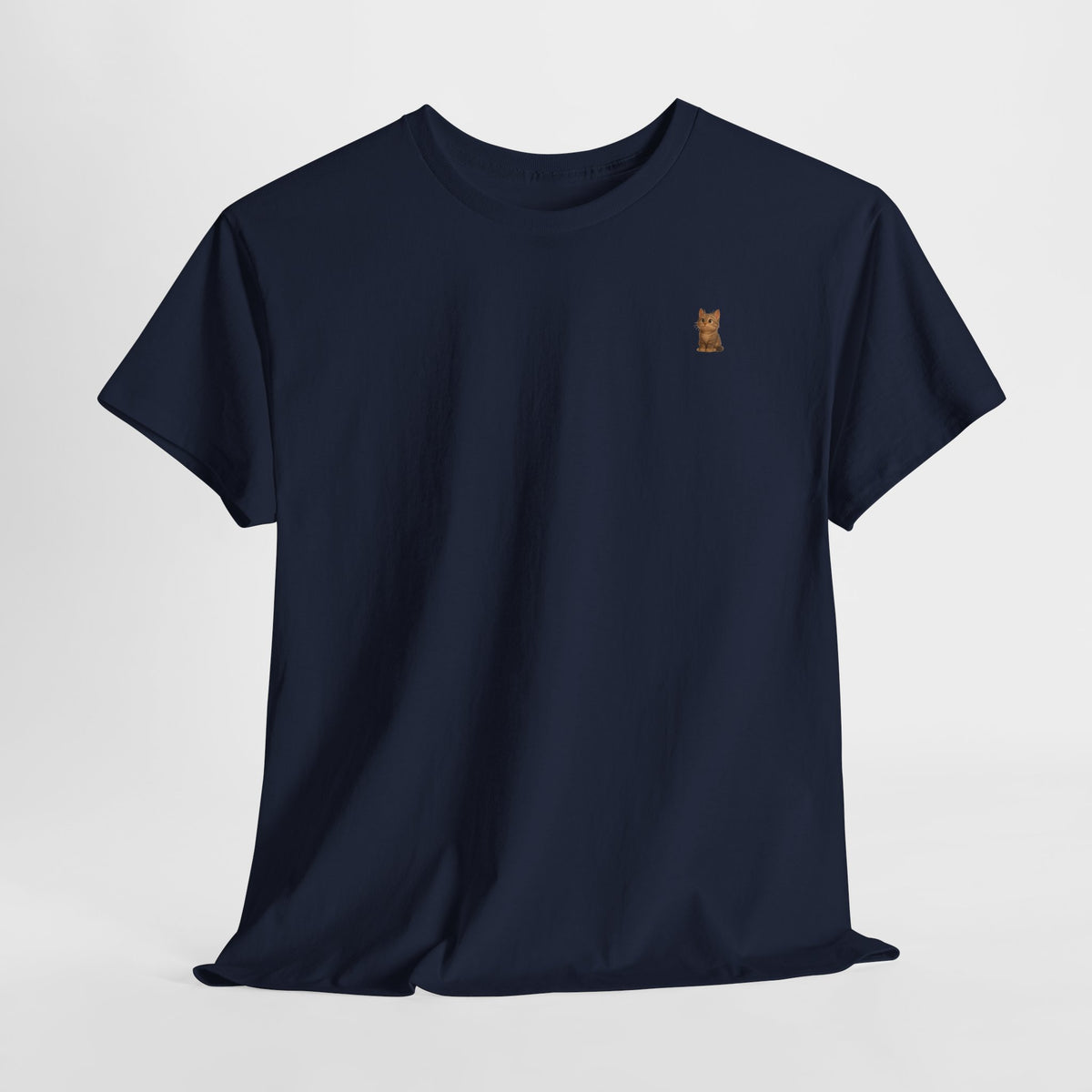 Brown kitten graphic T-shirt for cat lovers, featuring a cute cat print on a casual Printify tee.