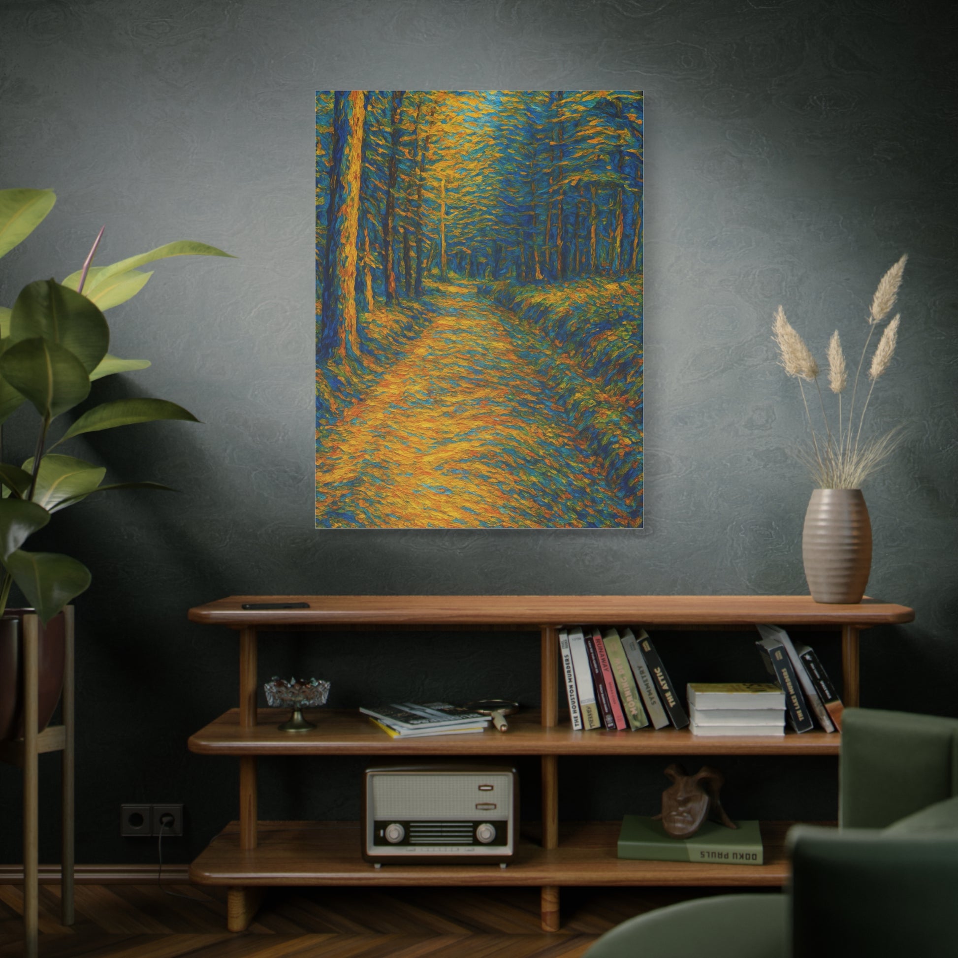 Van Gogh Style Forest Canvas Art | Nature Wall Decor, Home Office Accent, Gift for Nature Lovers, Gallery Wrapped, Living Room Wall Art - TRV