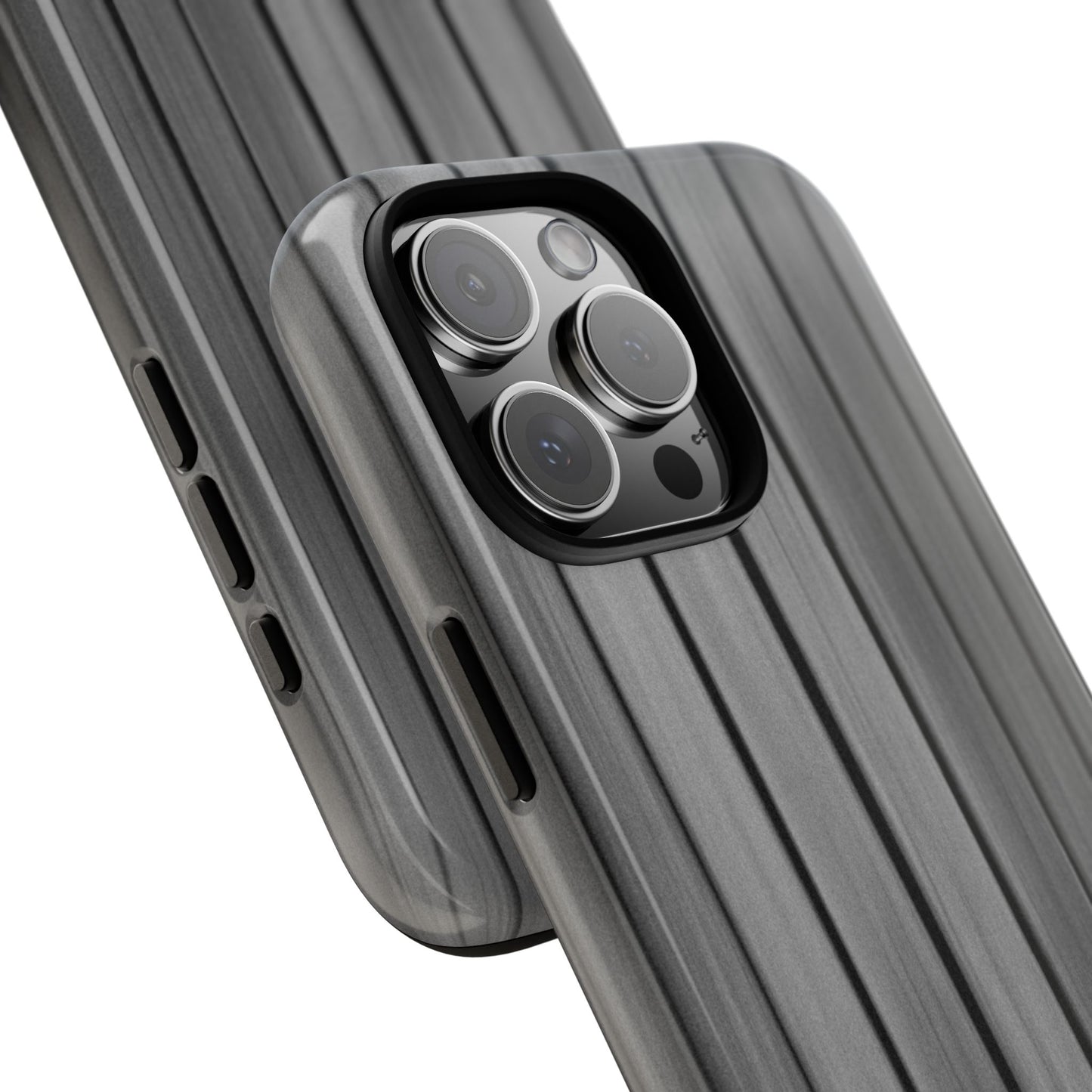 Ribbed metal texture iPhone phone case by Printify, tough protective cover with durable ribbed design for iPhone models.