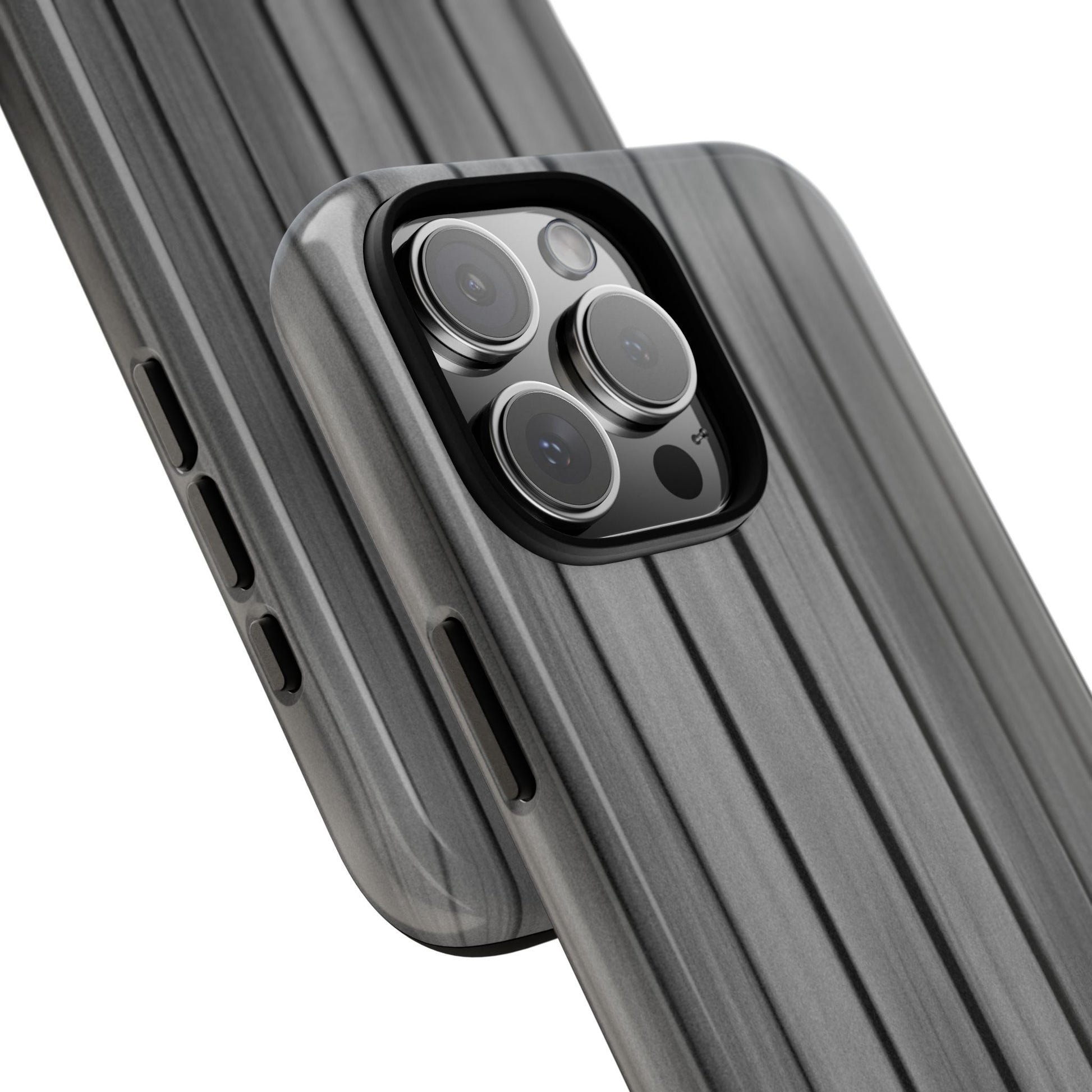 Ribbed metal texture iPhone phone case by Printify, tough protective cover with durable ribbed design for iPhone models.