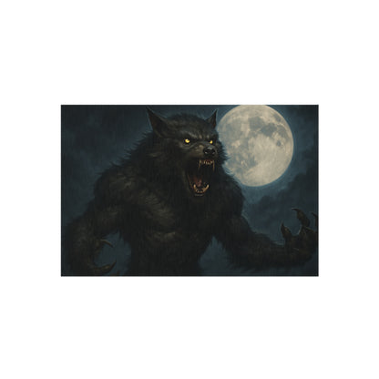 Werewolf Moon outdoor rug featuring a spooky full moon design, ideal for horror-themed patios and outdoor decor.