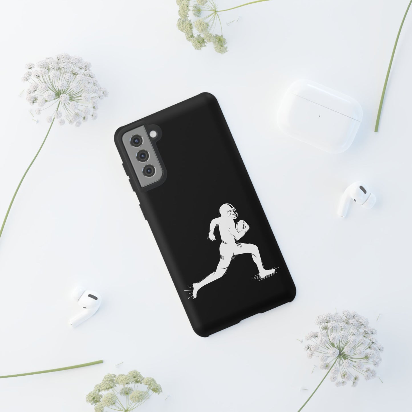 Football Player Phone Case, Tough Cases, Sports Phone Cover, Gift for Athletes, iPhone & Samsung Accessories, Running Player Design - TRV